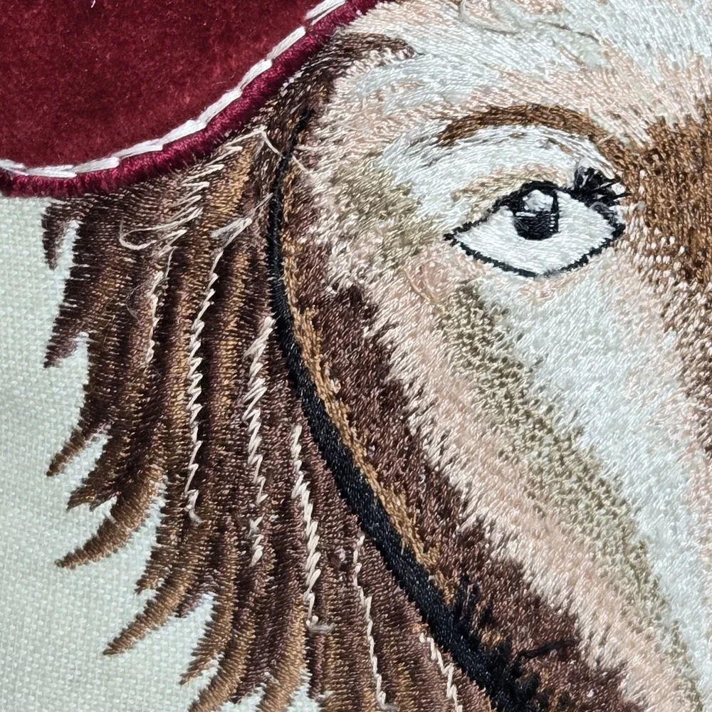 Pier 1 Embroidered Throw Pillow‎ Dog In Suit Hat 13